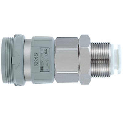 SMC Stainless Steel Female Coupler Nipple, 1/8 in Female 10mm One Touch Fitting [KK3S-08E]; 363-946