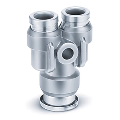 SMC KQB2 Series Union Y, 6 mm to 8 mm, Tube-to-Tube Connection Style, KQB2U06-08 [KQB2U06-08]; 364-093