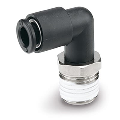 SMC KQ Series Elbow Fitting, Push In 8 mm to R 1/8 Male, Threaded-to-Tube Connection Style, KQL08-02S-X1744 [KQL08-02S-X1744]; 364-113