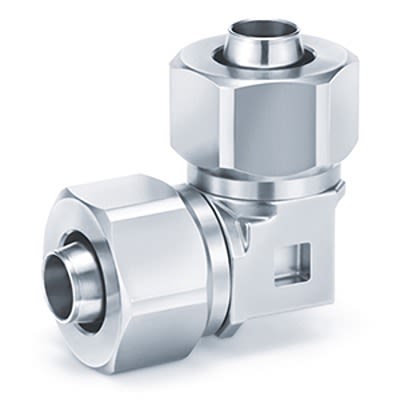 SMC KGF2L Series Elbow Fitting, 10 mm to 8 mm, Tube-to-Tube Connection Style, KFG2L1008-00 [KFG2L1008-00]; 364-383