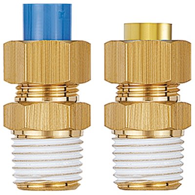 SMC KFH Series Male Connector, 12 mm to R 3/8, Threaded-to-Tube Connection Style, KFH12U-03 [KFH12U-03]; 364-782