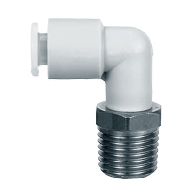 SMC KGL Series Elbow Fitting, 8 mm to R 1/8 Male, Threaded-to-Tube Connection Style, KGL08-01S [KGL08-01S]; 364-813