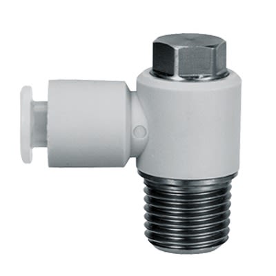 SMC KGV Series Elbow Fitting, 4 mm to M5 x 0.8, Threaded-to-Tube Connection Style, KGV04-M5 [KGV04-M5]; 364-891
