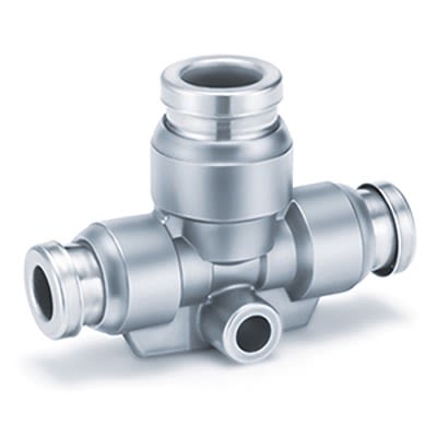 SMC KQB2 Series T Fitting, 4 mm to 4 mm, Tube-to-Tube Connection Style, KQB2T04-06 [KQB2T04-06]; 365-367