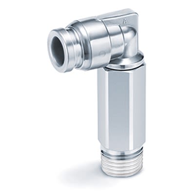 SMC KQG2 Series Extended Male Elbow, 10 mm to R 3/8, Threaded-to-Tube Connection Style, KQG2W10-03S [KQG2W10-03S]; 365-403