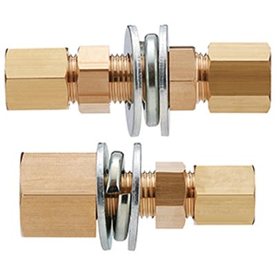 SMC DE Series Bulkhead Union, 6 mm to 6 mm, Tube-to-Tube Connection Style, DE06-00 [DE06-00]; 365-407