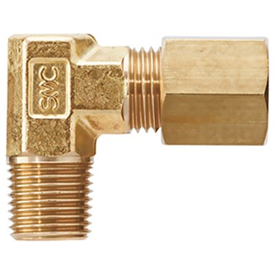 SMC DL Series Elbow Fitting, 10 mm to R 1/4 Male, Threaded-to-Tube Connection Style, DL10-02 [DL10-02]; 365-422