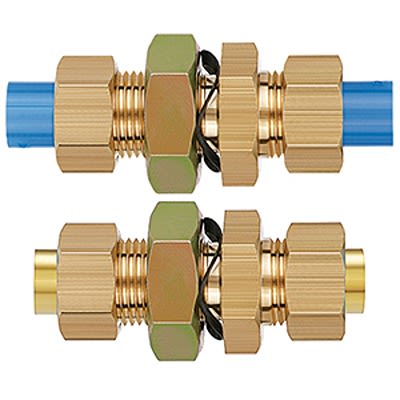 SMC KF Series Bulkhead Union, 6 mm to 6 mm, Tube-to-Tube Connection Style, KFE06-00 [KFE06-00]; 365-517