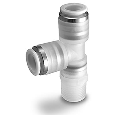SMC KP Series T Fitting, 6 mm to R 1/8, Threaded-to-Tube Connection Style, KPY06-01 [KPY06-01]; 365-682