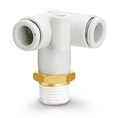 SMC KQ2 Series Delta Union, 8 mm to R 3/8, Threaded-to-Tube Connection Style, KQ2D08-03AS [KQ2D08-03AS]; 365-686