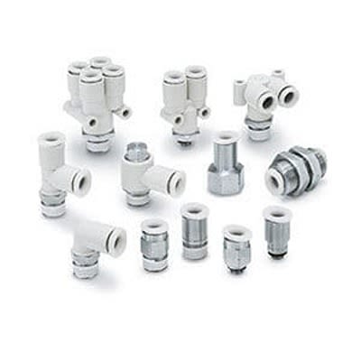 SMC KQ2 Series Bulkhead Union, 10 mm to 10 mm, Tube-to-Tube Connection Style, KQ2E10-00G [KQ2E10-00G]; 365-696