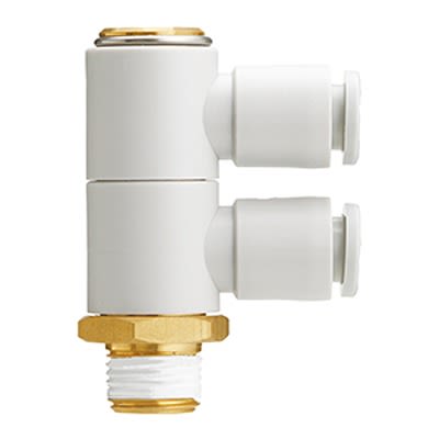 SMC KQ2VD Series Double Universal Male Elbow, 10 mm, Threaded-to-Tube Connection Style, KQ2VD10-02NS [KQ2VD10-02NS]; 365-801