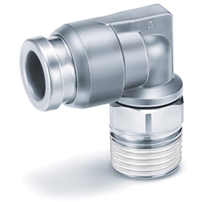SMC KQB2L Series Elbow Fitting, 16 mm, Threaded-to-Tube Connection Style, KQB2L16-G03 [KQB2L16-G03]; 365-870