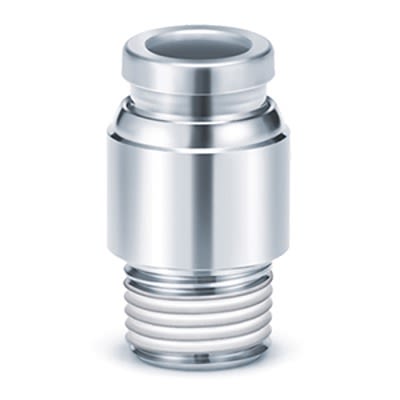 SMC KQG2S Series Hexagon Socket Head Male Connector, 10 mm, Threaded-to-Tube Connection Style, KQG2S10-04S [KQG2S10-04S]; 365-889