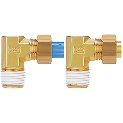 SMC KF Series Elbow Fitting, 8 mm to R 1/4 Male, Threaded-to-Tube Connection Style, KFL08U-02 [KFL08U-02]; 366-070