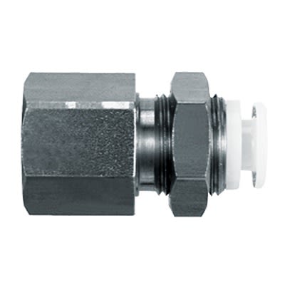 SMC KG Series Bulkhead, 8 mm to Rc 1/4, Threaded-to-Tube Connection Style, KGE08-02 [KGE08-02]; 366-083