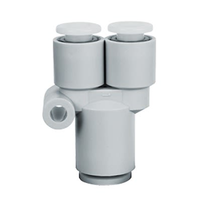 SMC KG Series Union Y, 8 mm to 10 mm, Tube-to-Tube Connection Style, KGU08-10 [KGU08-10]; 366-130