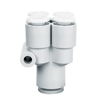 SMC KG Series Union Y, 4 mm to 6 mm, Tube-to-Tube Connection Style, KGUD04-06 [KGUD04-06]; 366-132