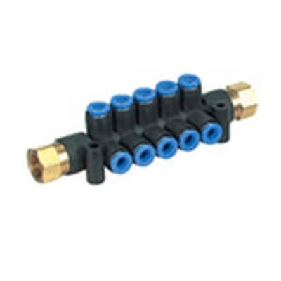 SMC KM12 2 Outlet Pneumatic Manifold Fitting Rc 1/4 4 mm [KM12-04-02-10]; 366-159