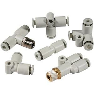 SMC KQ2 Series Male Connector, 6 mm to R 1/4 Male, Threaded-to-Tube Connection Style, KQ2H06-02GS1 [KQ2H06-02GS1]; 366-198
