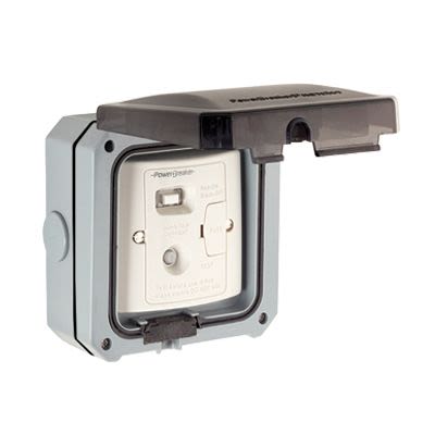 Powerbreaker PSPRCD1G Grey Plug Socket, Type G - British, Indoor, Outdoor Use [PSPRCD1G]; 390-764