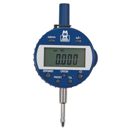 Moore & Wright MW430-01DABSImperial, Metric Plunger Digital Indicator, 0 → 12.5 mm Measurement Range, 0.01 [MW430-01DABS]; 390-882