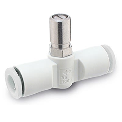 SMC AS2 Series Threaded Pneumatic Silencer & Exhaust Restrictor Function Fitting, R 1/4 Inlet Port, 6mm Tube Inlet [AS2051F-06D]; 392-608