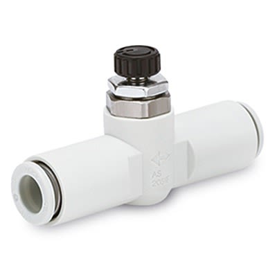 SMC AS2 Series Threaded Pneumatic Silencer & Exhaust Restrictor Function Fitting, R 1/4 Inlet Port, 8mm Tube Inlet [AS2051FM-08]; 392-613