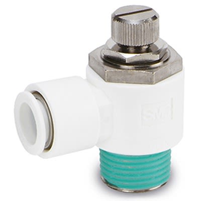SMC AS2 Series Threaded Pneumatic Silencer & Exhaust Restrictor Function Fitting, R 1/8 Inlet Port, 6mm Tube Inlet [AS2201F-01-06W2]; 392-625