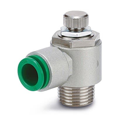 SMC AS3 Series Threaded Pneumatic Silencer & Exhaust Restrictor Function Fitting, R 3/8 Inlet Port, 10mm Tube Inlet [AS3201-03-F10S]; 392-663
