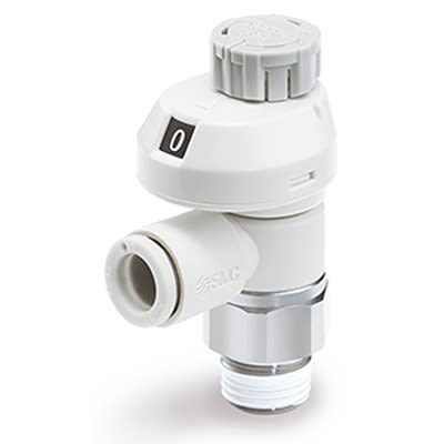 SMC AS3 Series Threaded Pneumatic Silencer & Exhaust Restrictor Function Fitting, R 3/8 Inlet Port, 12mm Tube Inlet [AS3201FS-03-12S]; 392-682