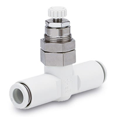 SMC AS2 Series Threaded Pneumatic Silencer & Exhaust Restrictor Function Fitting, Rc 1/8 Female Inlet Port, 6mm Tube [AS2051F-06-3]; 392-735