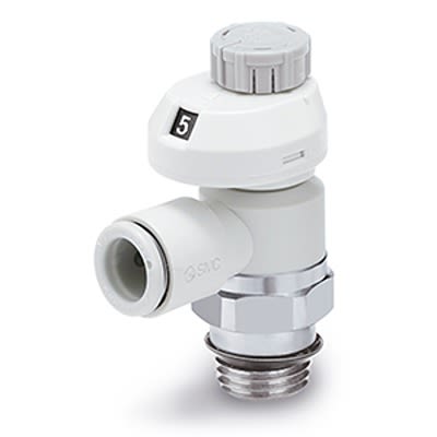 SMC AS2 Series Threaded Pneumatic Silencer & Exhaust Restrictor Function Fitting, UNF 10-32 Inlet Port, 6mm Tube Inlet [AS2201FS-U01-06]; 392-745