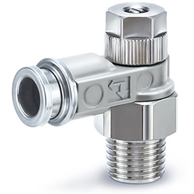 SMC ASB Series Threaded Pneumatic Silencer & Exhaust Restrictor Function Fitting, G 1/4 Inlet Port, 8mm Tube Inlet [ASB2201-G02-08D]; 392-792