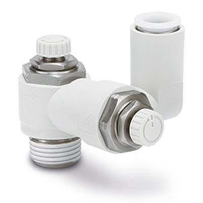 SMC ASD Series Threaded Pneumatic Silencer & Exhaust Restrictor Function Fitting, R 1/8 Inlet Port, 6mm Tube Inlet [ASD330FG-01-06S]; 392-796