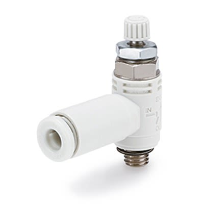 SMC AS410F Series Threaded Pneumatic Silencer & Exhaust Restrictor Function Fitting, R 1/8 Inlet Port, 10mm Tube Inlet [ASV410F-01-10S]; 392-808
