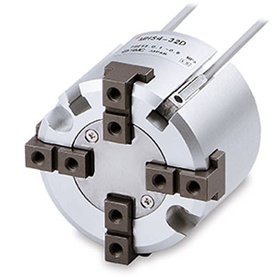 SMC 4 Finger Double Action Pneumatic Gripper, MHS4-32D, Parallel Gripping Type [MHS4-32D]; 393-252
