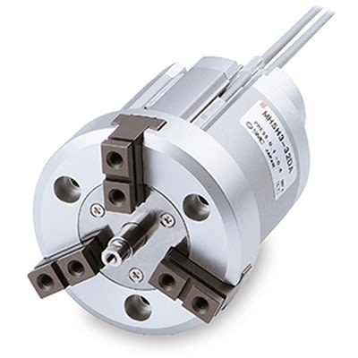 SMC 3 Finger Double Action Pneumatic Gripper, MHSH3-16D, Parallel Gripping Type [MHSH3-16D]; 393-256