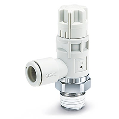 SMC AS-R Series Threaded Speed Controller, G 3/8 Male Inlet Port x 8mm Tube Outlet Port, AS32R-G03-08 [AS32R-G03-08]; 393-555