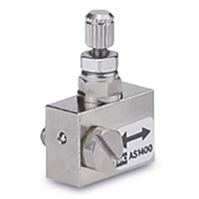 SMC AS Series Threaded Speed Controller, M3 x 0.5 Female Inlet Port, AS1400-M3 [AS1400-M3]; 393-650