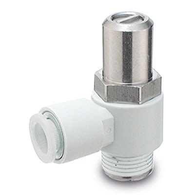 SMC AS Series Threaded Speed Controller, R 1/8 Male Inlet Port x 6mm Tube Outlet Port, AS2301F-01-06ST [AS2301F-01-06ST]; 393-684