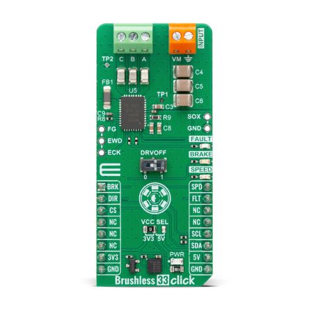 MikroElektronika Brushless 33 Click Motor Controller for Evaluation board for Precise BLDC Motor Control [MIKROE-6481]; 394-114