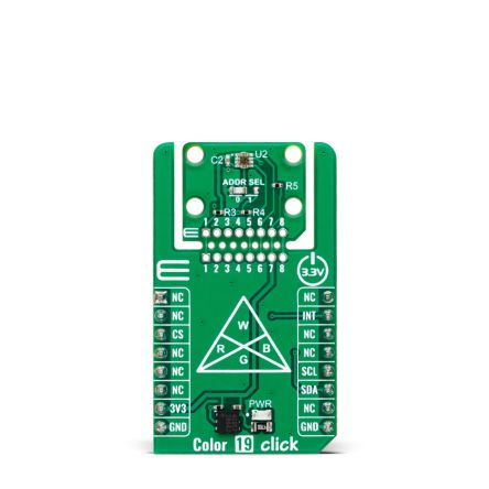 MikroElektronika Color 19 Click Colour Sensor Sensor Board for I2C Interface Color And Light Intensity Measurement [MIKROE-6415]; 394-117