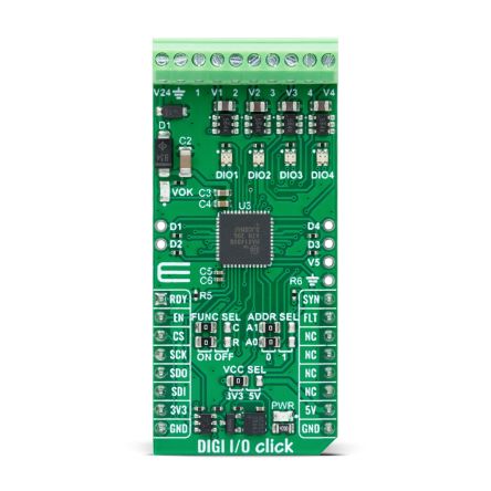 MikroElektronika DIGI I/O Click Evaluation Board Add On Board for MAX14906 Industrial Use [MIKROE-6236]; 394-136