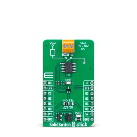 MikroElektronika SolidSwitch 8 Click Load Switch for BTS3035EJXUMA1 for Industrial Use [MIKROE-6064]; 394-139