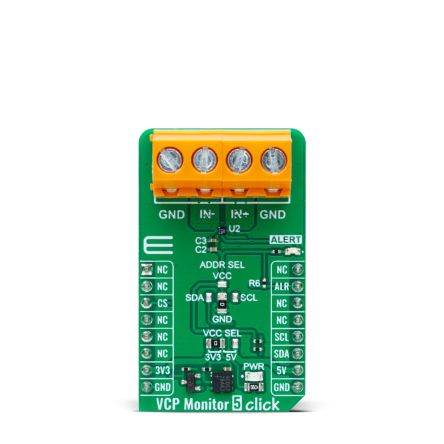 MikroElektronika VCP Monitor 5 Click Current Measurement, Voltage Measurement for INA700A for Industrial Use [MIKROE-6091]; 394-143