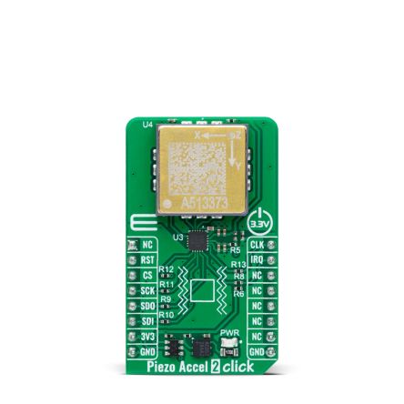 MikroElektronika Piezo Accel 2 Click Vibration Sensor Add On Board for 830M1-0050 Industrial Use [MIKROE-6407]; 394-149