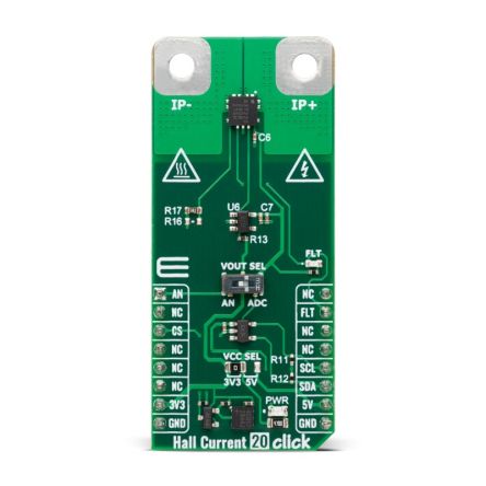 MikroElektronika Hall Current 20 Click Light Sensor, Proximity Sensor Sensor Add-On Board for Sensor Sensors [MIKROE-6464]; 394-159