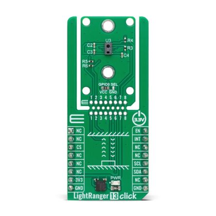MikroElektronika LightRanger 13 Click Light Sensor, Proximity Sensor Sensor Add-On Board for Sensor Sensors [MIKROE-6479]; 394-176