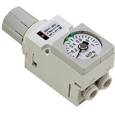 SMC 4 Dia. mm Pneumatic Regulator - 0.05MPa to 0.7MPa, 1MPa max. input, ARM10-06G [ARM10-06G]; 395-396